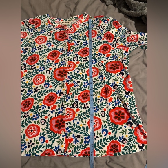 Boden Marina Jersey Multi-Foliage Scatter Long sleeve Lightweight Cotton Button - Picture 5 of 7